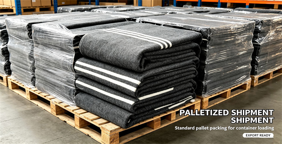 Recycled polyester relief blanket shown in a practical supply setting for sample confirmation. Recycled polyester relief blanket shown in a practical supply setting for sample confirmation.