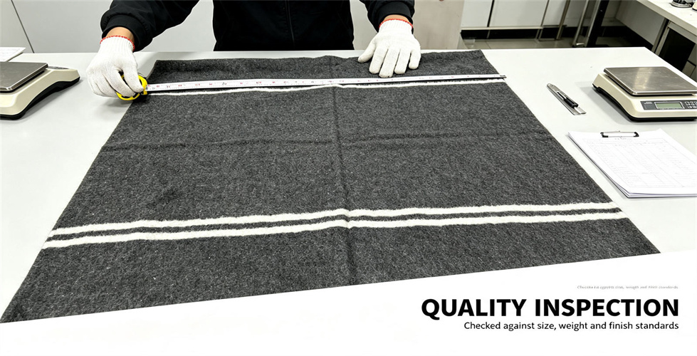Recycled polyester relief blanket shown in a practical supply setting for tender document review. Recycled polyester relief blanket shown in a practical supply setting for tender document review.