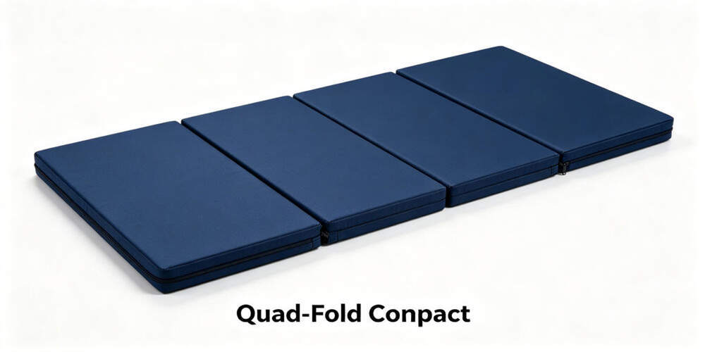 military foldable mattress feature quad fold design navy blue compact YRF textile China manufacturer military foldable mattress feature quad fold design navy blue compact YRF textile China manufacturer