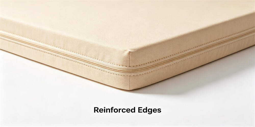 school dormitory thin mattress detail piping reinforced stitching beige YRF textile China manufacture school dormitory thin mattress detail piping reinforced stitching beige YRF textile China manufacture