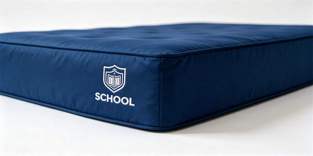 school dormitory thin mattress customization logo embroidery navy blue YRF textile China manufacture school dormitory thin mattress customization logo embroidery navy blue YRF textile China manufacture