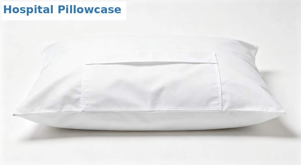 Hospital medical bedding in white showing product details Hospital medical bedding in white showing product details