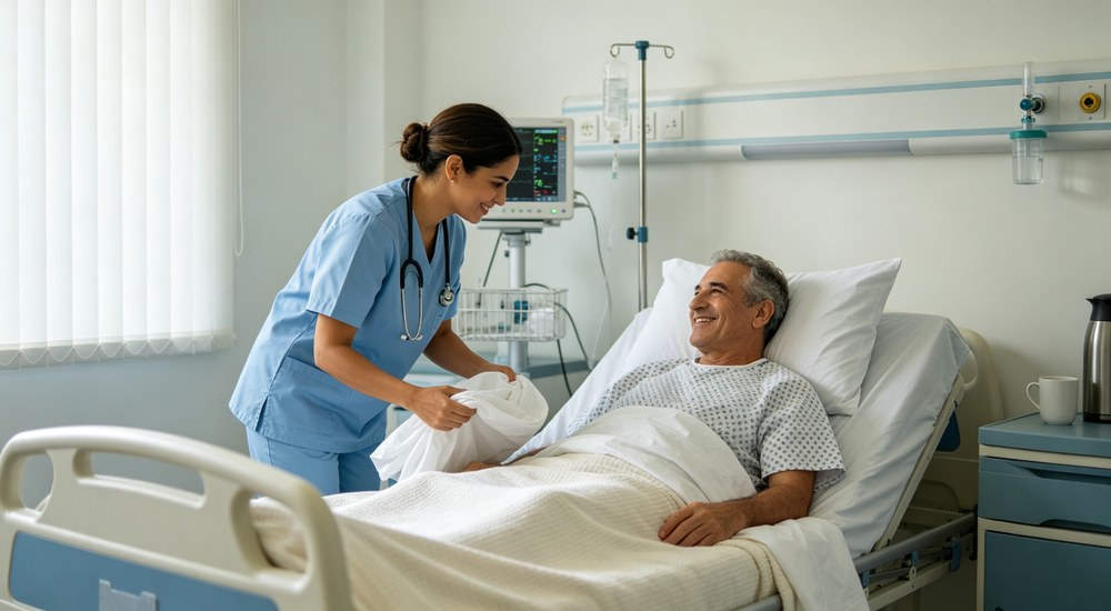 Hospital medical bedding detail view for institutional procurement Hospital medical bedding detail view for institutional procurement