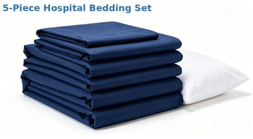 Hospital medical bedding product set in navy blue for wholesale supply Hospital medical bedding product set in navy blue for wholesale supply