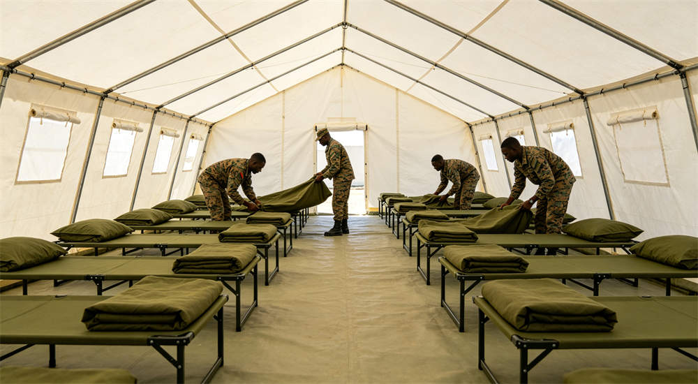 Military police bedding detail view for institutional procurement Military police bedding detail view for institutional procurement