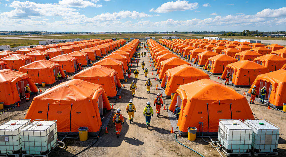 Decontamination shower inflatable tent scenario standalone inflatable decontamination shower tent for isolated field work zones Decontamination shower inflatable tent scenario standalone inflatable decontamination shower tent for isolated field work zones