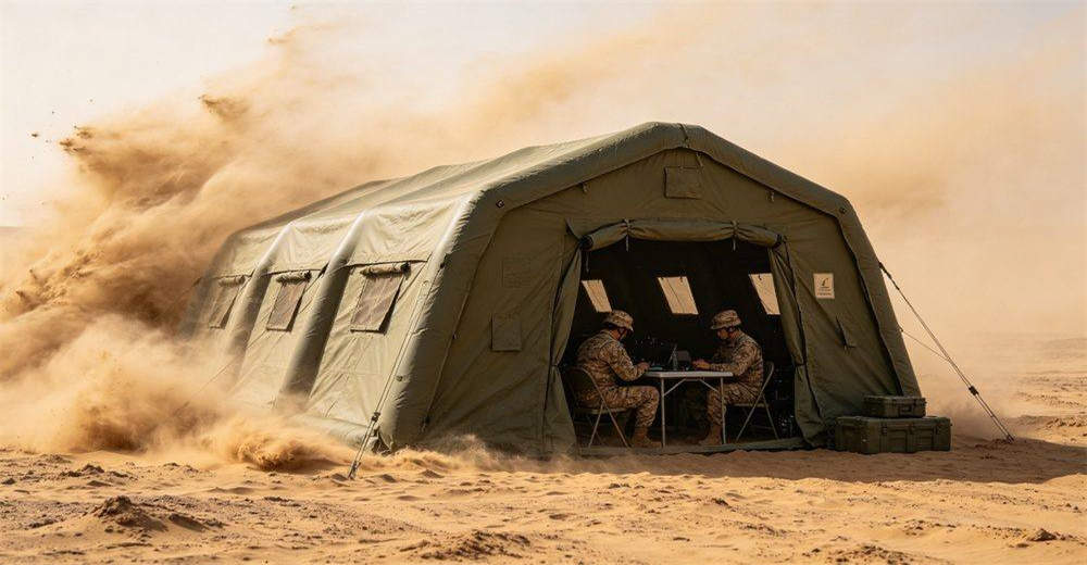 Routine maintenance and care of military inflatable tent showing cleaning procedures, inspection checkpoints, proper storage methods and preventive maintenance tasks, demonstrating how to extend tent lifespan and ensure reliable field performance over time Routine maintenance and care of military inflatable tent showing cleaning procedures, inspection checkpoints, proper storage methods and preventive maintenance tasks, demonstrating how to extend tent lifespan and ensure reliable field performance over time