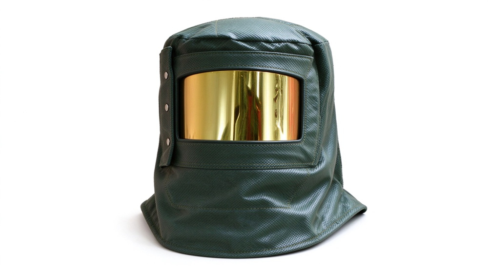 Wide shot of heavy duty protective carbon fiber fire entry suit, Fire entry hood with gold plated visor on white background, carbon fiber, demonstrating professional product use in industrial safety environment, designed for wholesale bulk supply and industrial safety procurement. Wide shot of heavy duty protective carbon fiber fire entry suit, Fire entry hood with gold plated visor on white background, carbon fiber, demonstrating professional product use in industrial safety environment, designed for wholesale bulk supply and industrial safety procurement.