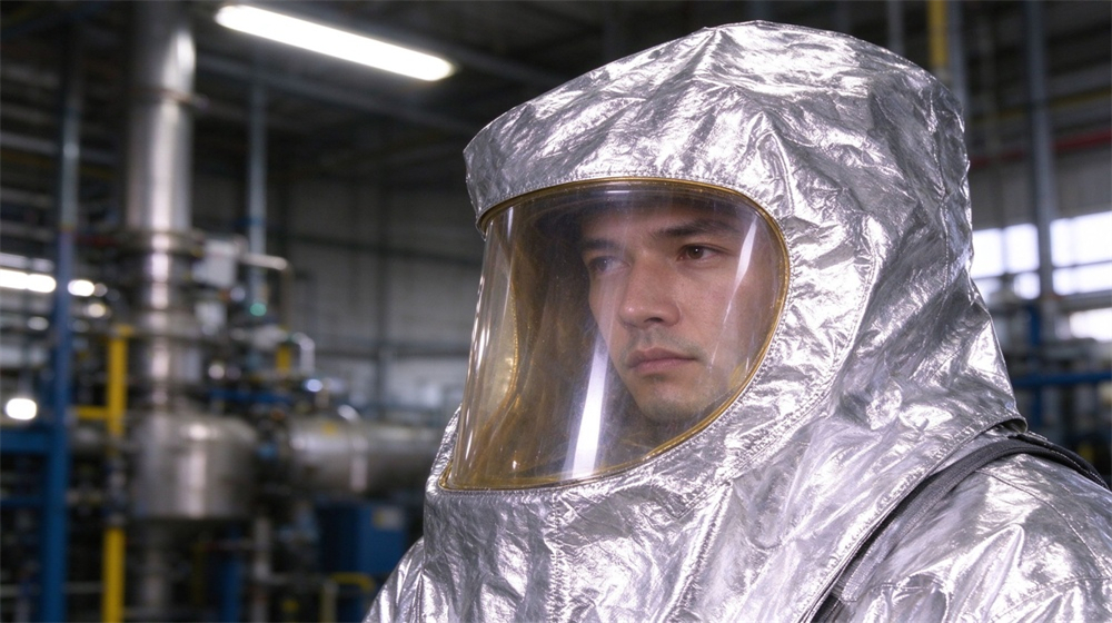 Side angle of heavy duty protective thermal chemical composite suit, Chemical protective suit three views front back side white background, chemical protective, demonstrating professional product use in industrial safety environment, designed for wholesale bulk supply and industrial safety procurement. Side angle of heavy duty protective thermal chemical composite suit, Chemical protective suit three views front back side white background, chemical protective, demonstrating professional product use in industrial safety environment, designed for wholesale bulk supply and industrial safety procurement.
