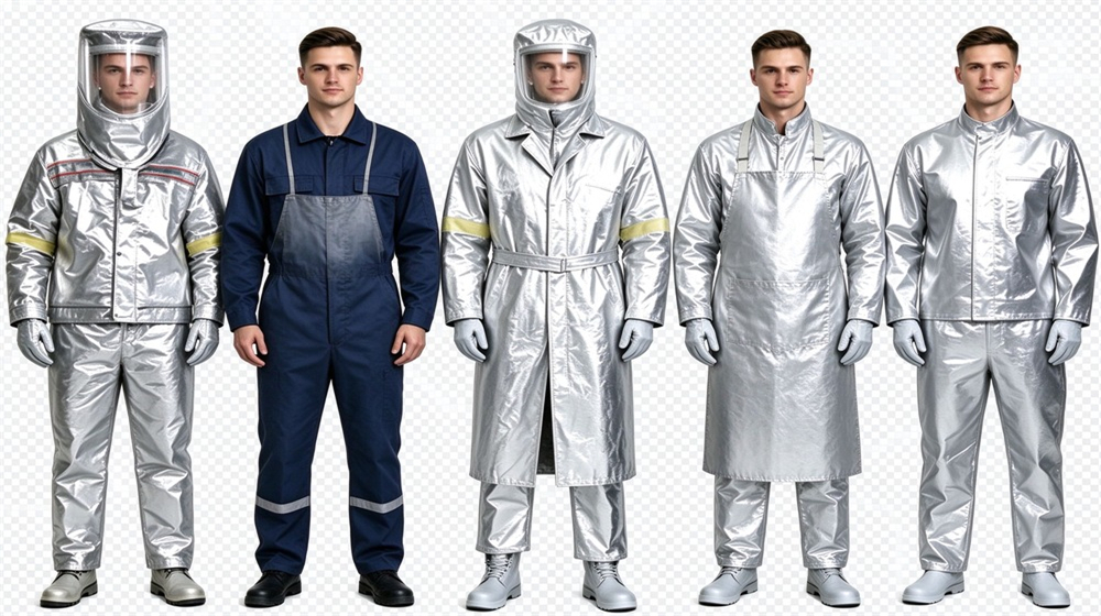 45 degree angle of heavy duty protective proximity fire protection coat, Family lineup of five protective garment styles with proximity fire coat, complete, demonstrating professional comparison use in industrial safety environment, designed for wholesale bulk supply and industrial safety procurement. 45 degree angle of heavy duty protective proximity fire protection coat, Family lineup of five protective garment styles with proximity fire coat, complete, demonstrating professional comparison use in industrial safety environment, designed for wholesale bulk supply and industrial safety procurement.