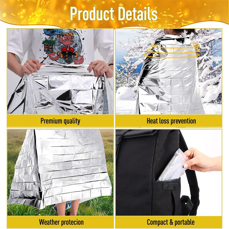 Earthquake Disaster Survival Blanket Gold and silver