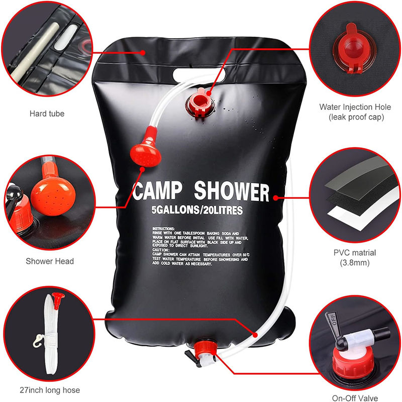 Outdoor Survival Shower Bag Solar Heating