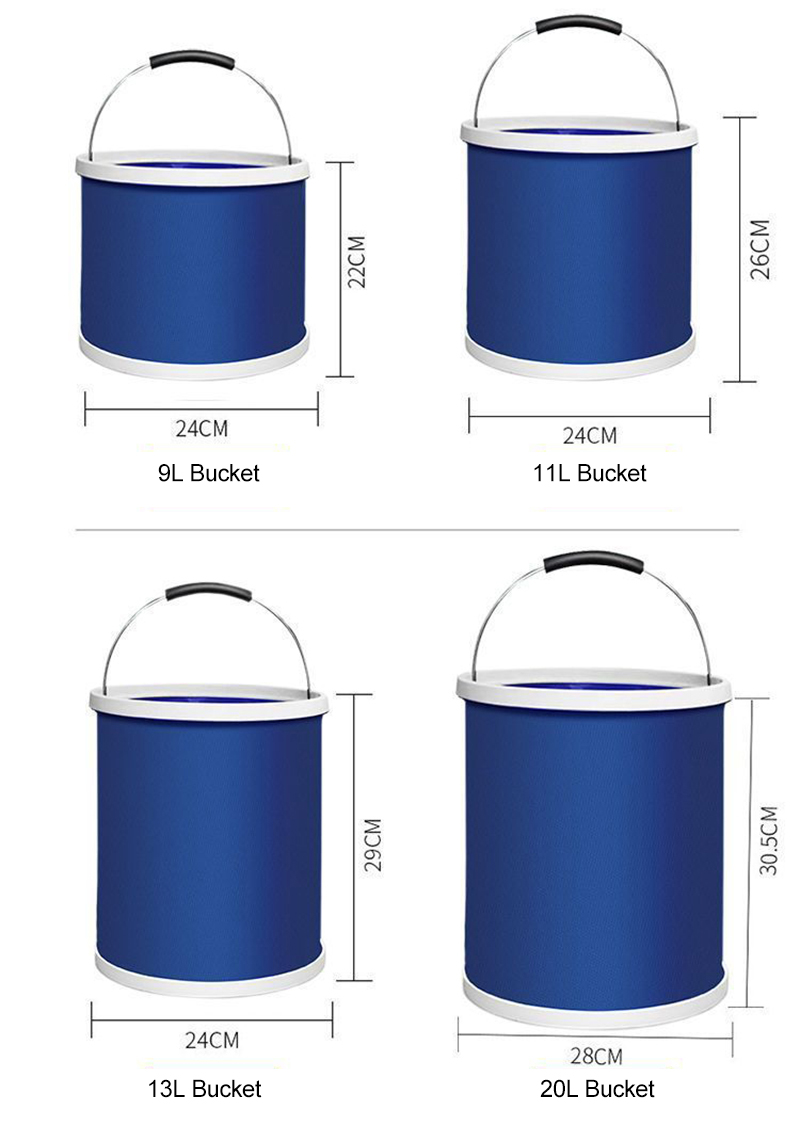 emergency relief blue folding bucket