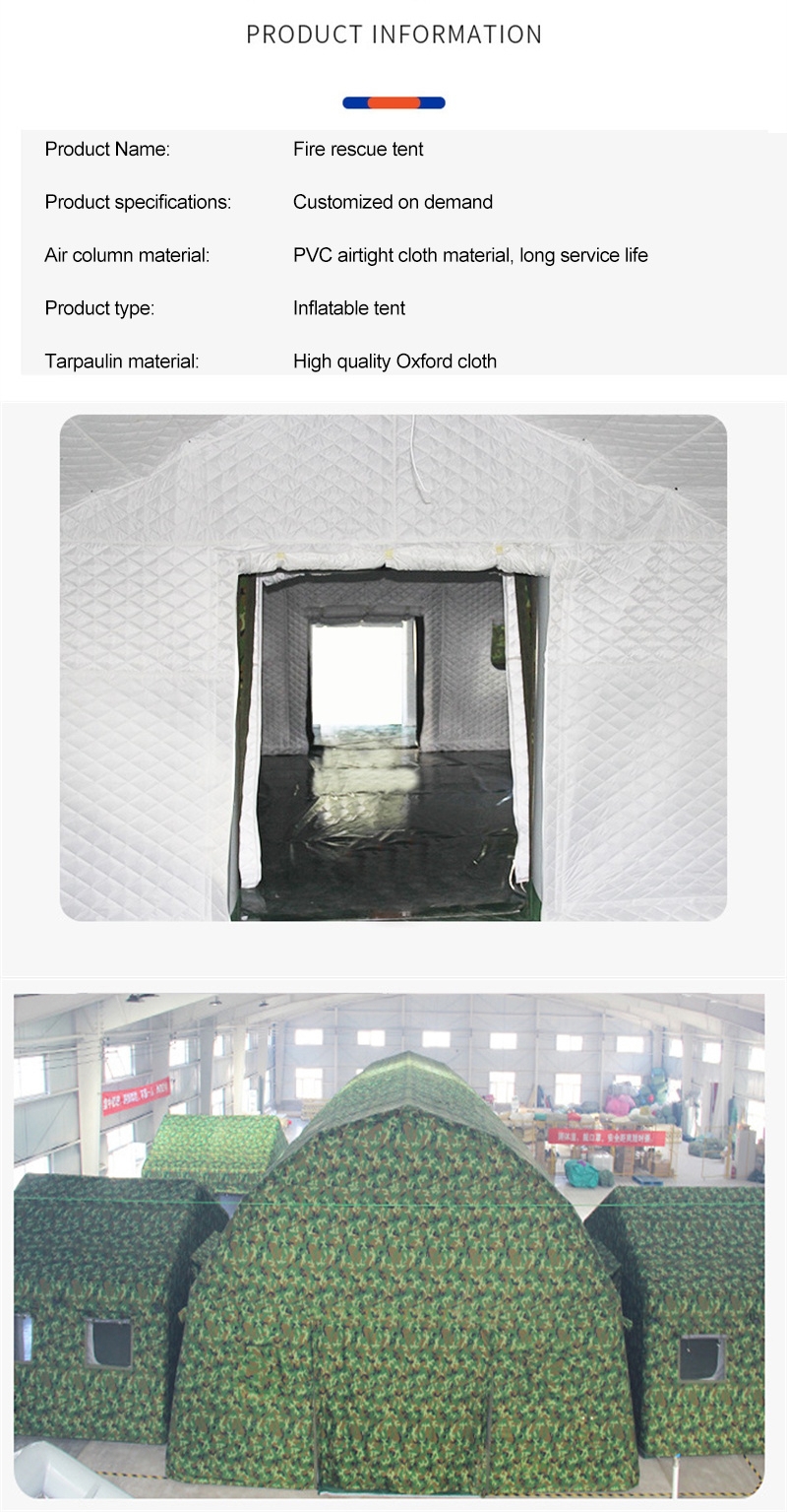 Emergency rescue warm inflatable tent supplies