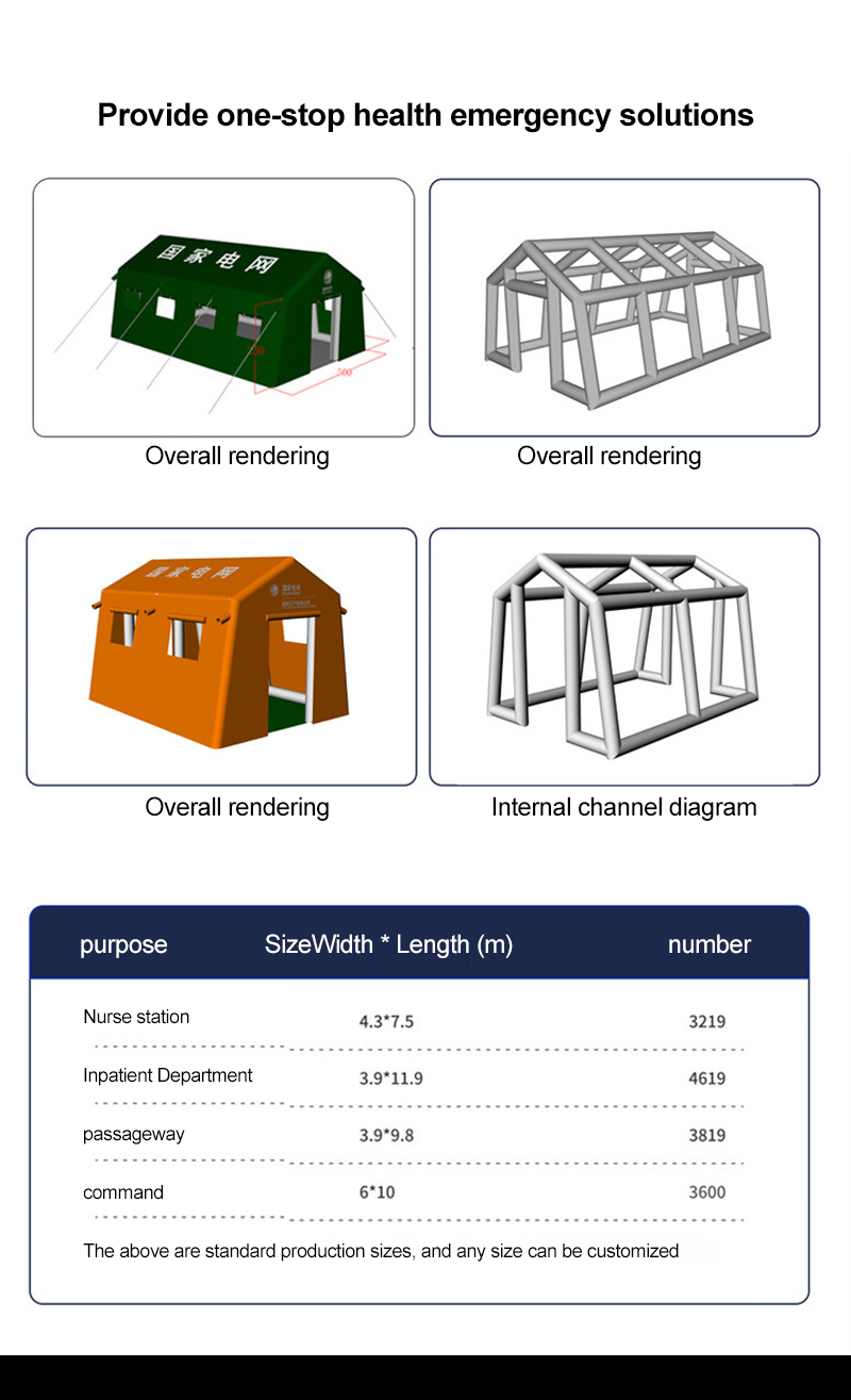 High-Quality Medical Disaster Relief Supplies Inflatable Tent