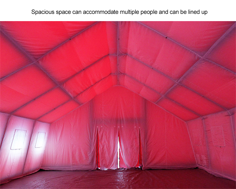 Fire emergency inflatable tent with wind resistance