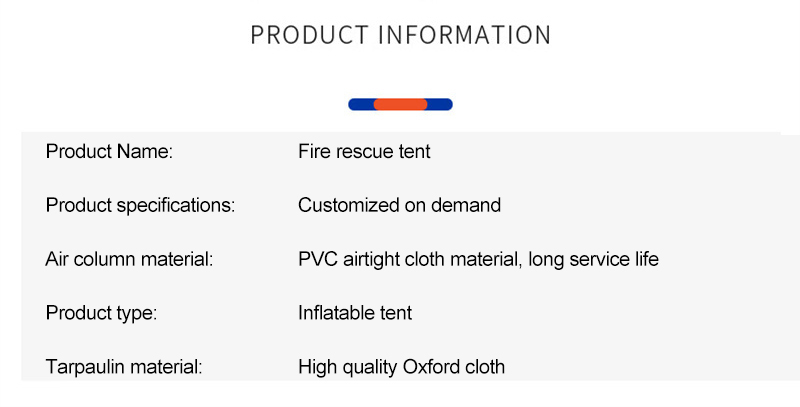 Fire Emergency Relief Inflatable Tent Medical