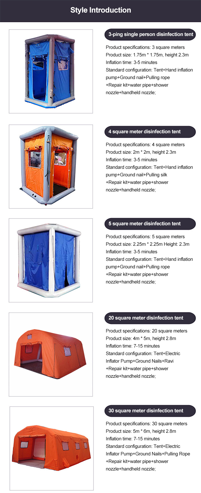 High-quality Refugee Rescue Decontamination Inflatable Tent