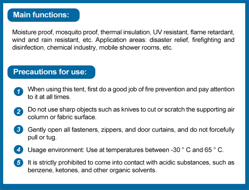 Dependable Flood Relief Decontamination Inflatable Tent