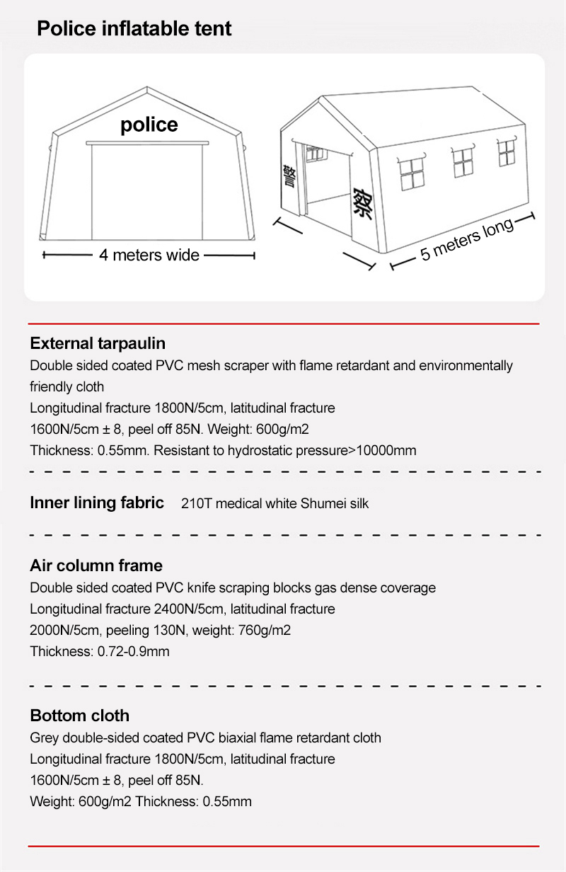 Sanitary Emergency Disaster Relief Police Inflatable Tent