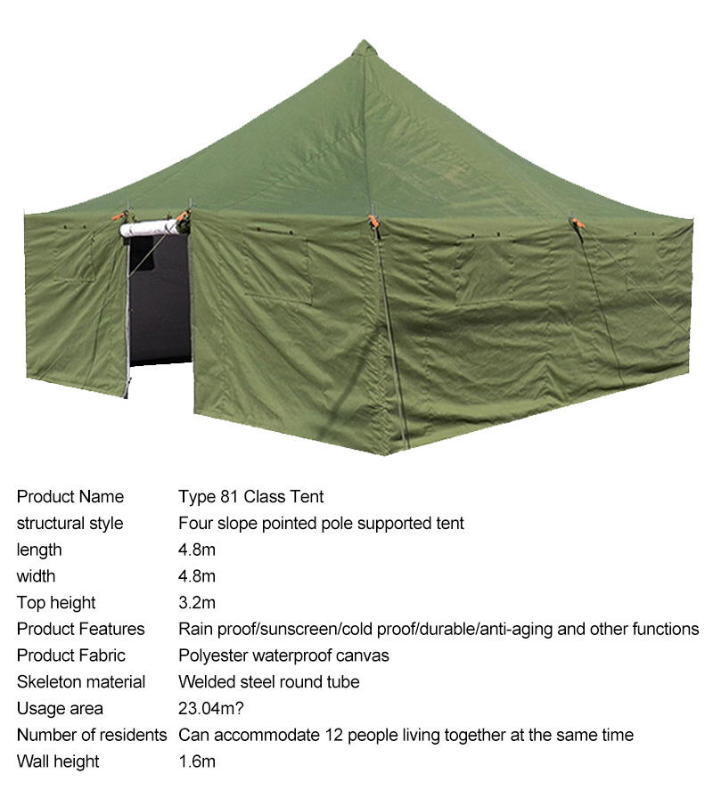 Emergency disaster relief Green fireproof tent items