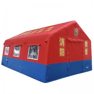 Durable inflatable tent for fire rescue disaster